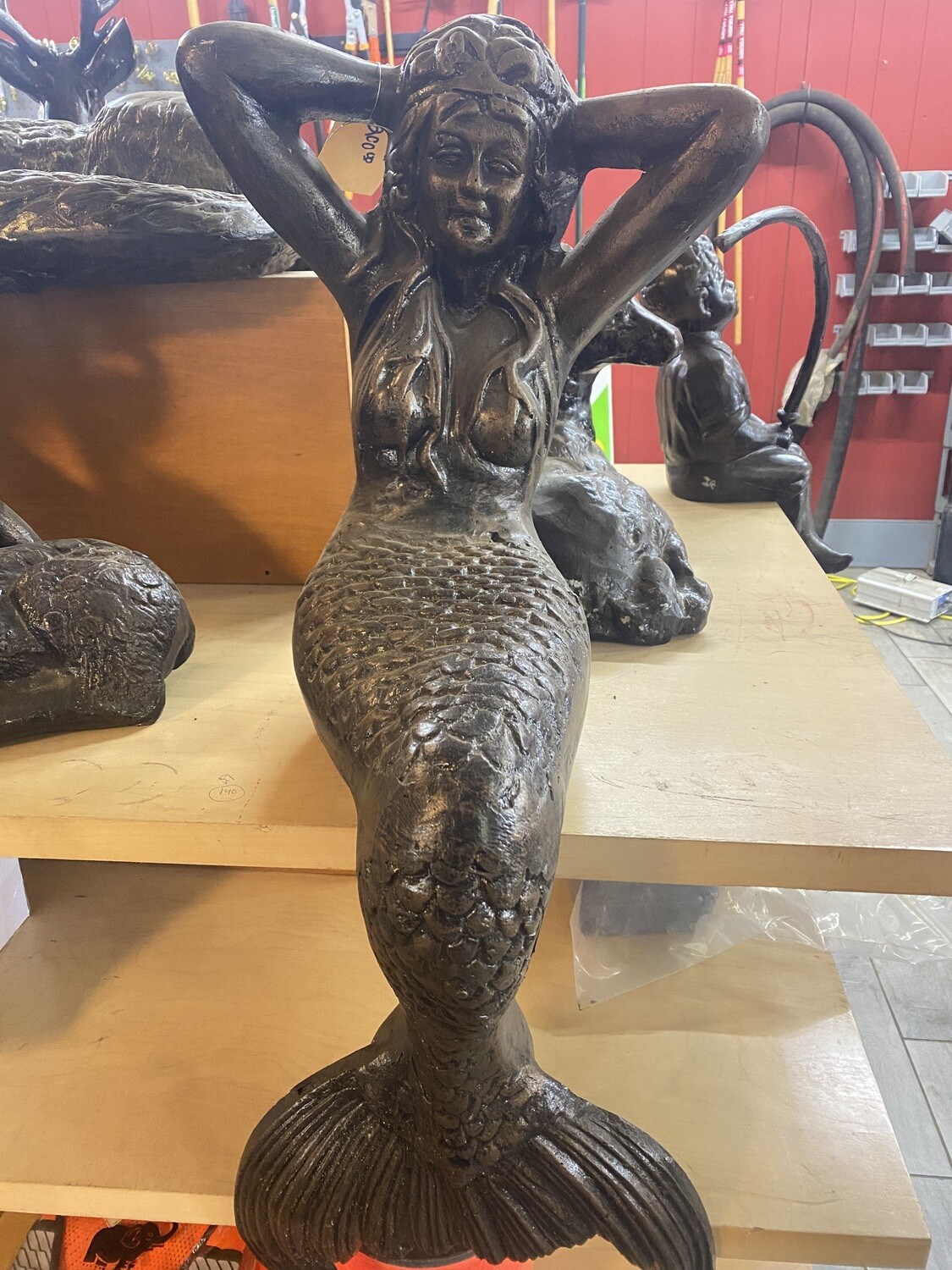 Reclining Mermaid Cast Aluminum Sculpture & Statue