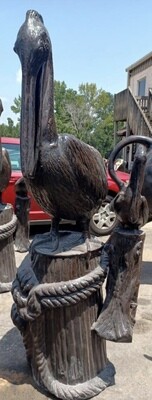 XL Pelican On Stump with Baby 6 Ft Tall XL Pelican On Stump with Baby 6 Ft Tall