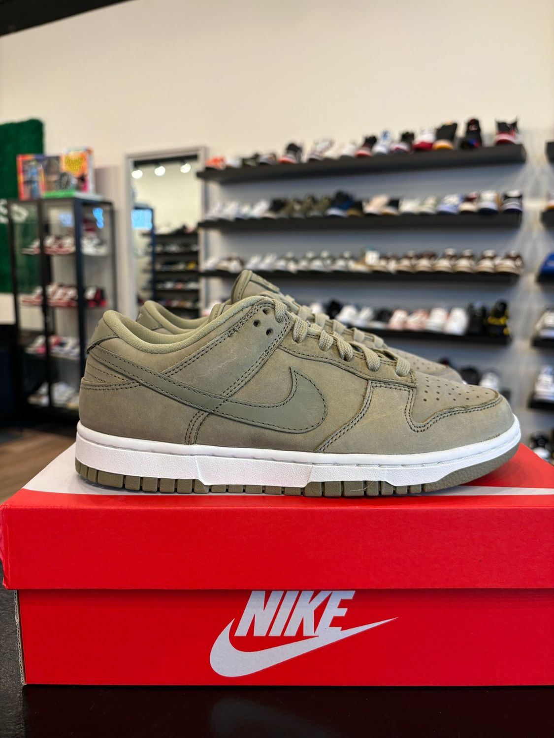 Nike Dunk Low Olive Suede Size 5Y (6.5W) Brand New