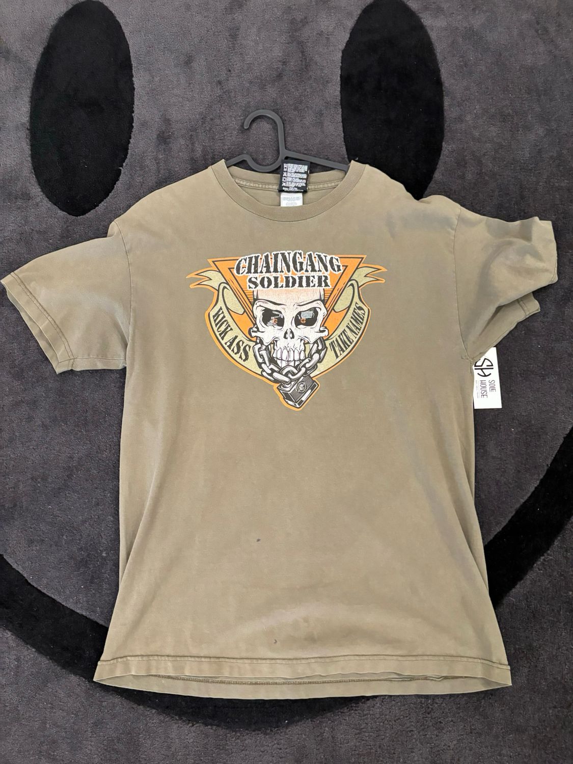 John Cena ChainGang Soldier Tee Green Size Large VINTAGE