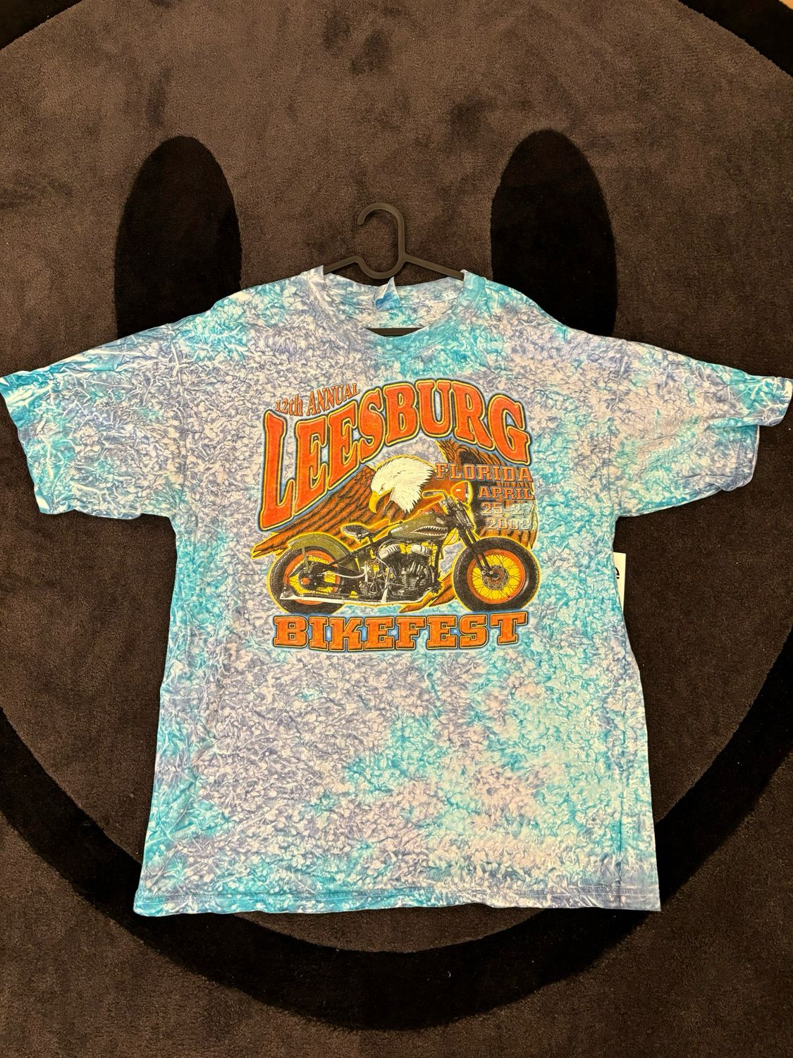 Biker Blue Tie Dye Tee Size XL VINTAGE