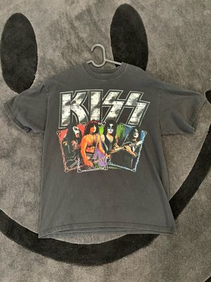 Kiss Tee Black Size Large VINTAGE