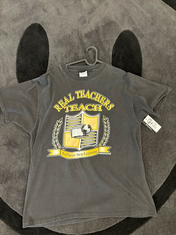 Real Teachers Teach Tee Black Size XL VINTAGE