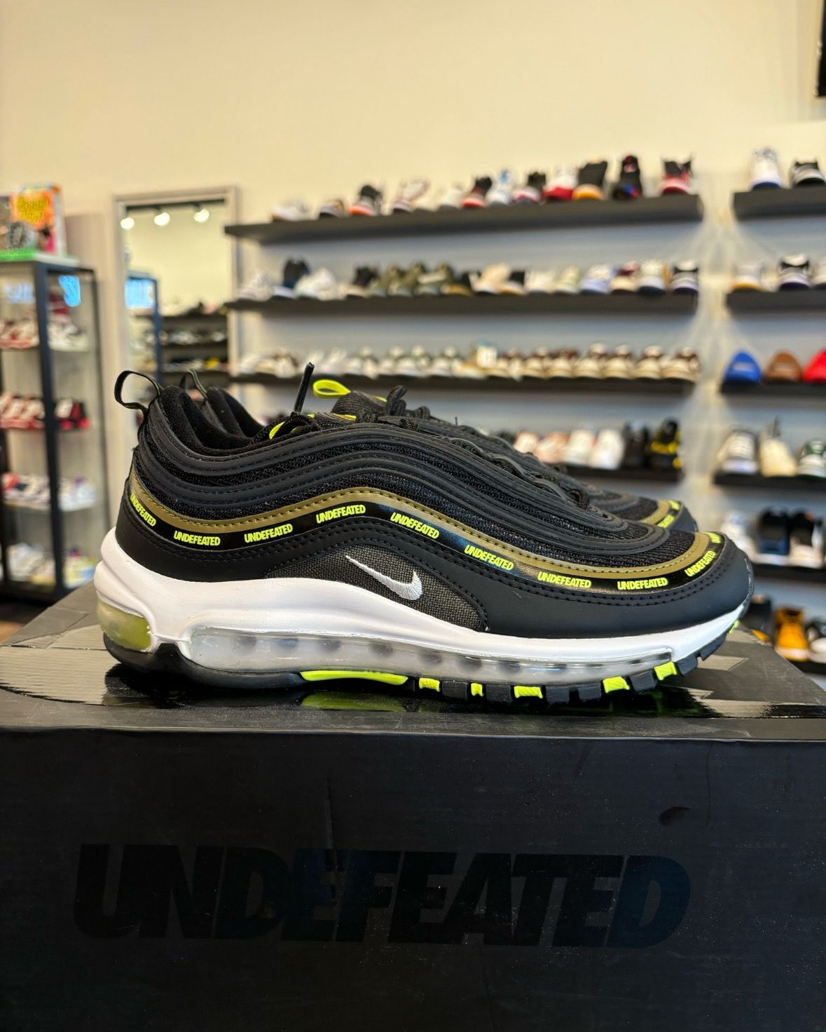 Nike Air Max 97 Undefeated Black Volt Size 5.5Y (7W) Brand New