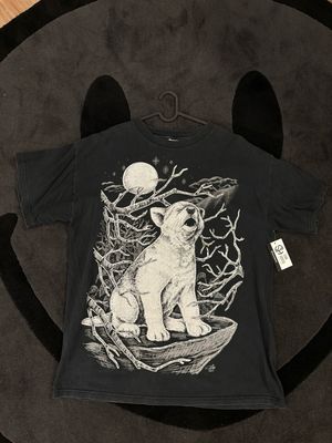 Wolf Tee Black White Size XXL VINTAGE