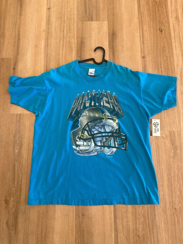 Carolina Panthers Salem Helmet Tee Blue Size XL VINTAGE