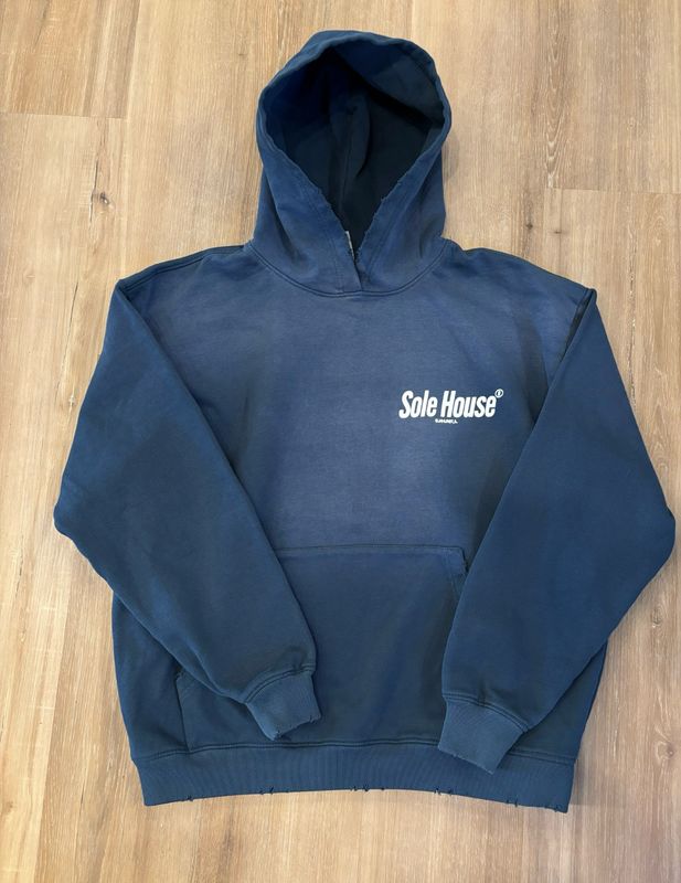 Sole House Premium Faded Blue Hoodie Size Large Brand New