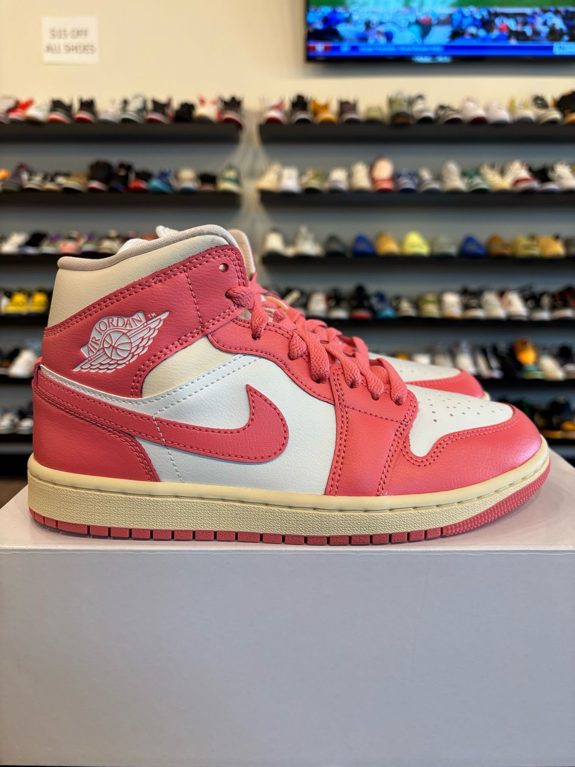 Jordan 1 Mid Pink Guava Size 5.5Y (7W) Brand New