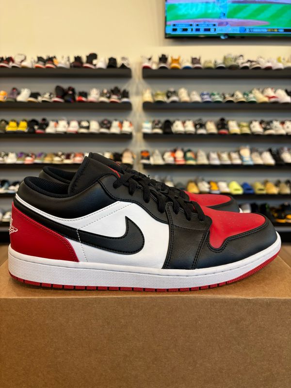 Jordan 1 Low Bred Toe Size 13 Pre-Owned (No Box)