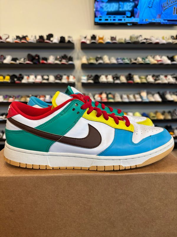 Nike Dunk Low White Multicolor Size 12 Pre-Owned (No Box)