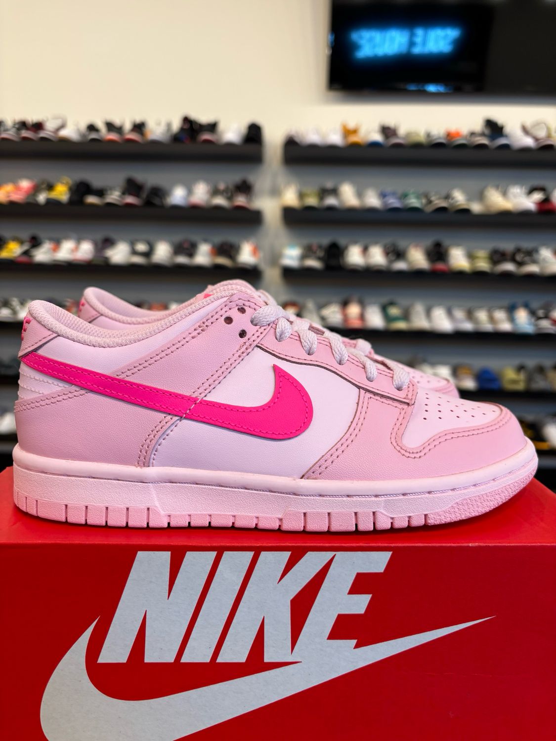 Nike Dunk Low Triple Pink Size 4Y (5.5W) Brand New