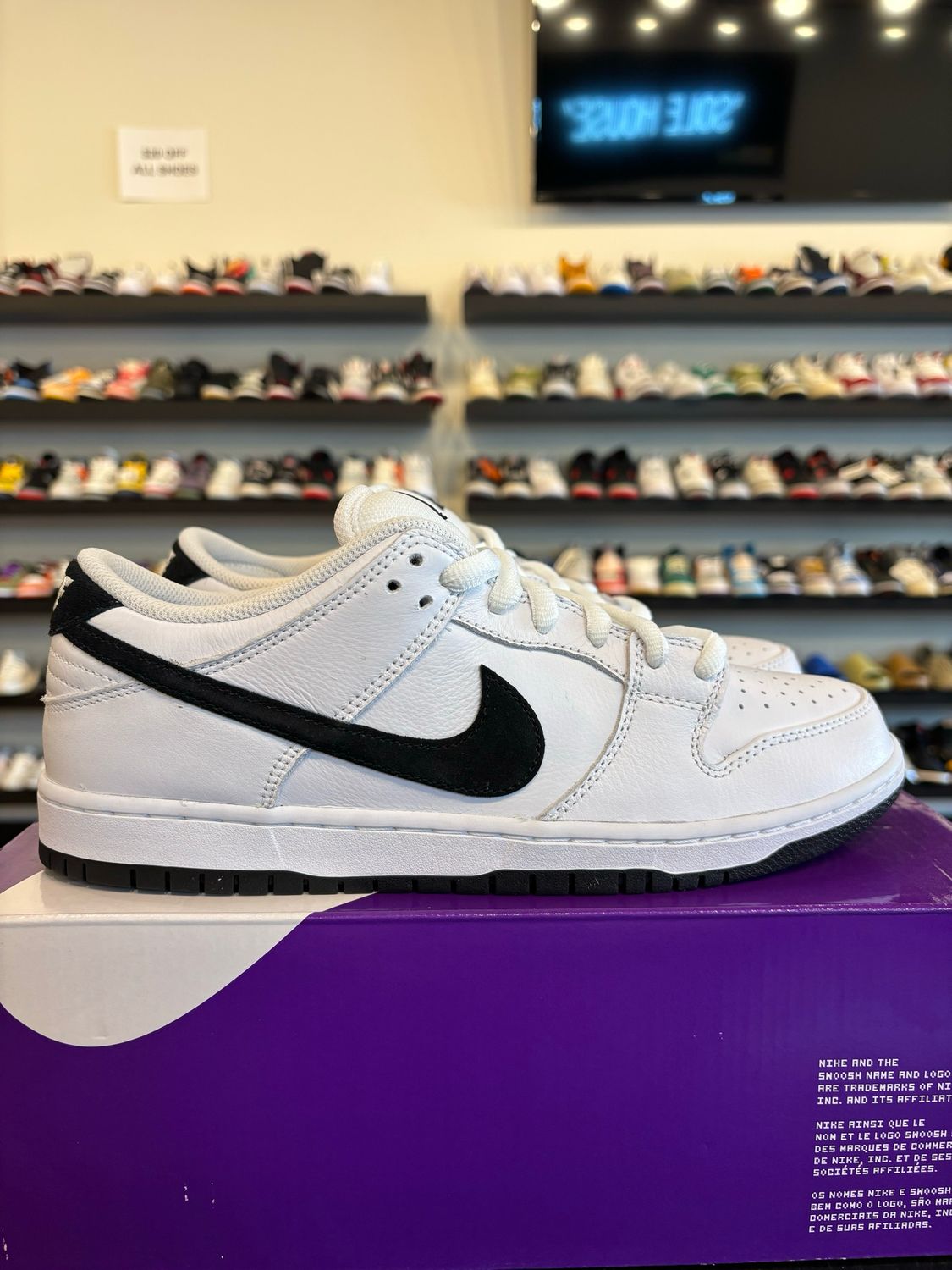 Nike SB Dunk Low White Black Size 10.5 Brand New