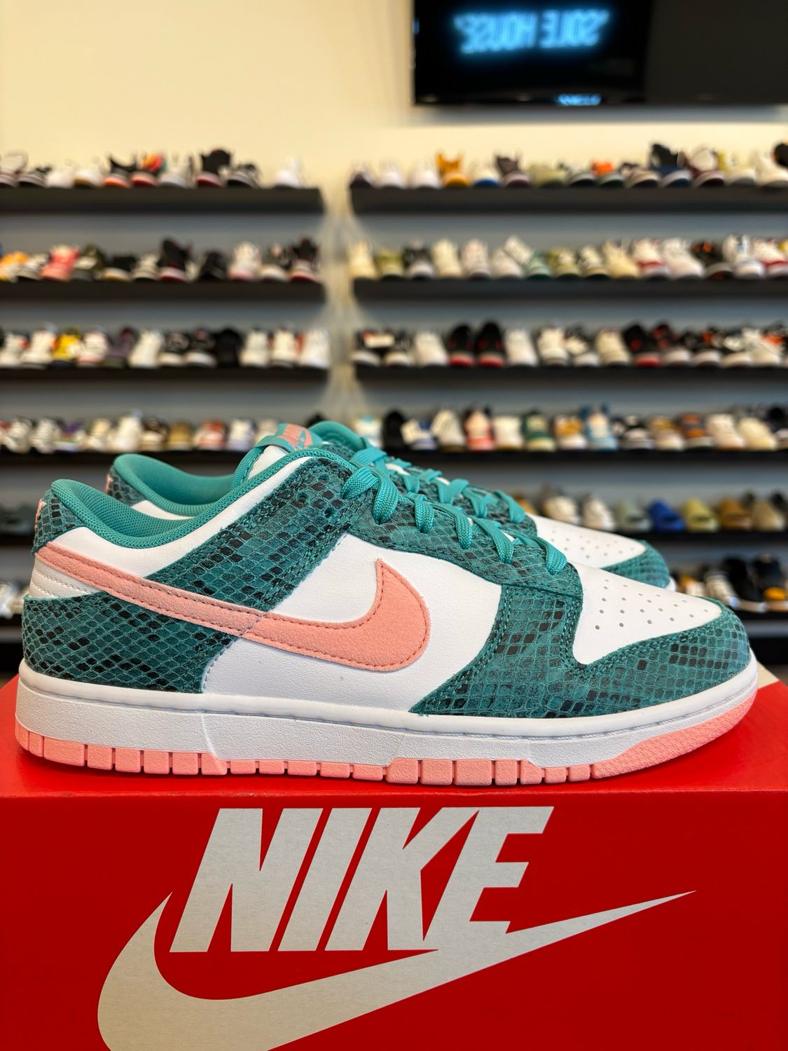 Nike Dunk Low Teal Snake Size 7.5 (9W) Brand New