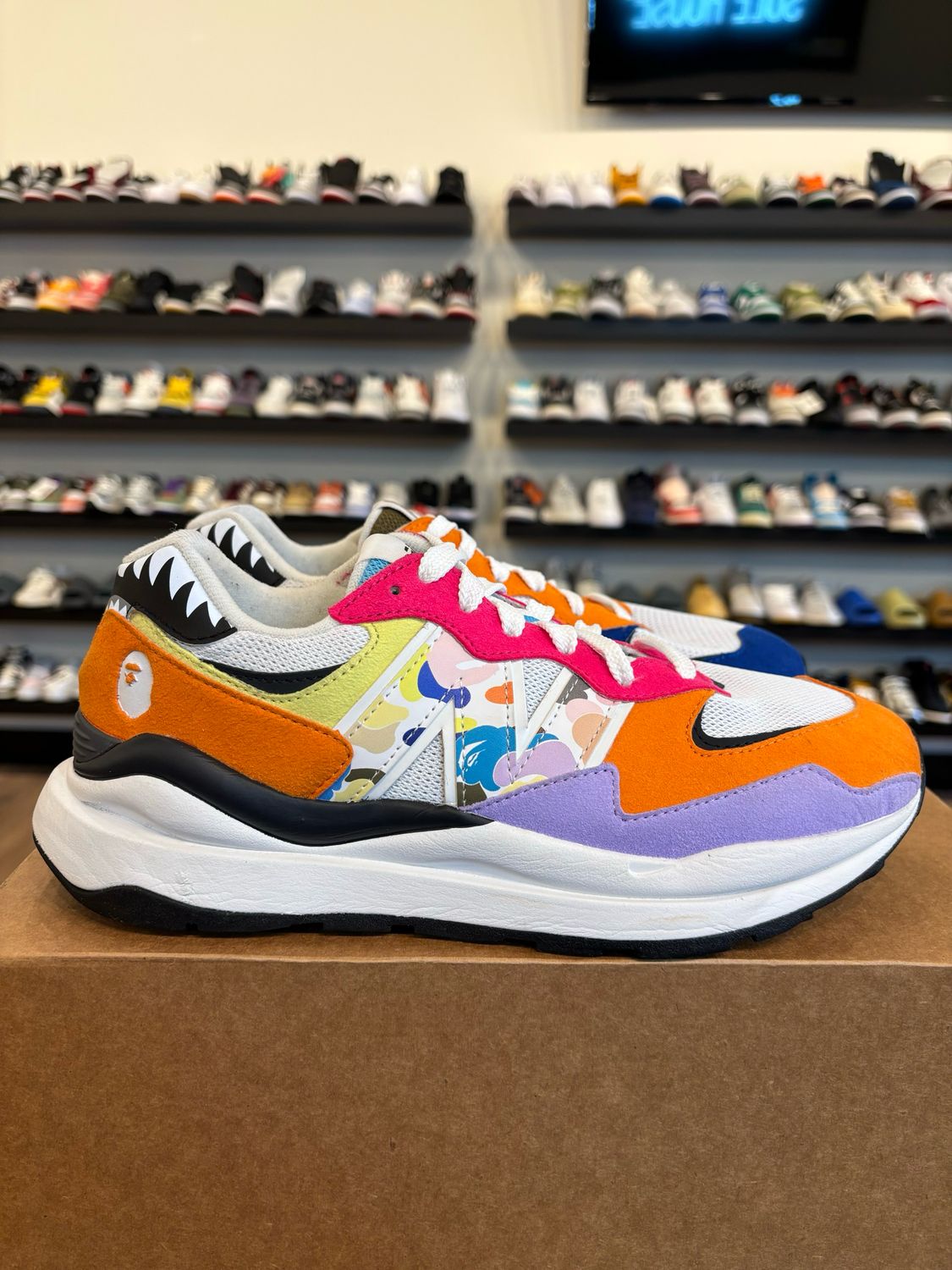 New Balance 57-40 Bape Multi Color Size 8.5 Pre-Owned (No Box)