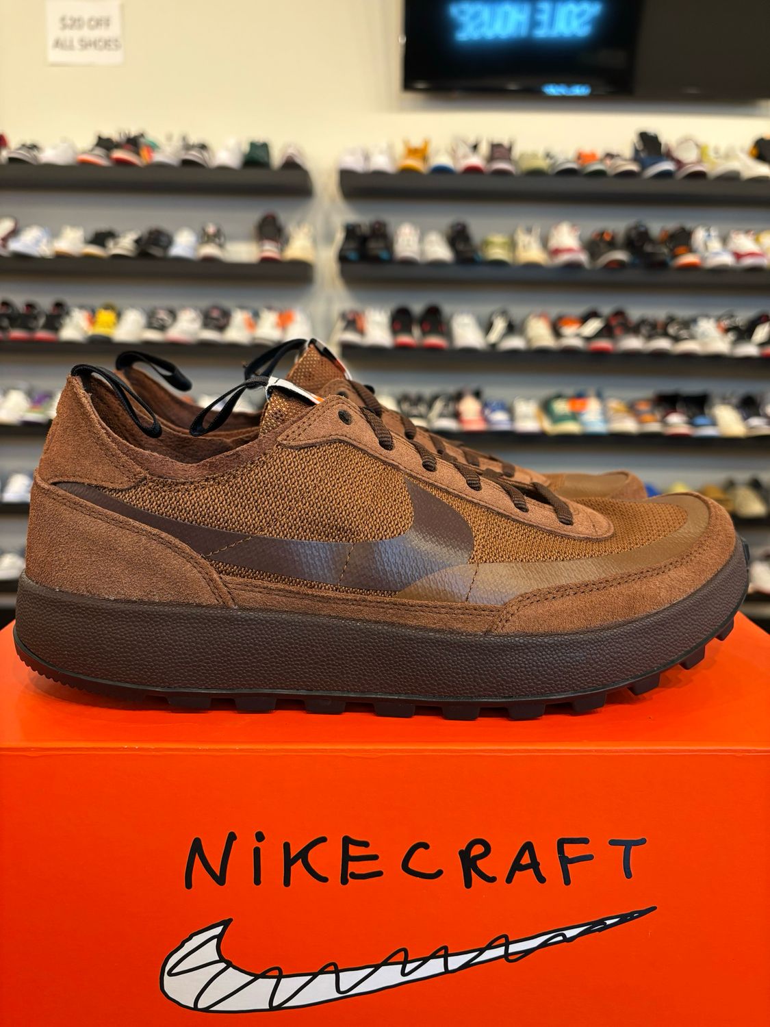 Nike Tom Sachs Purpose Shoe Brown Size 9.5 Pre-Owned