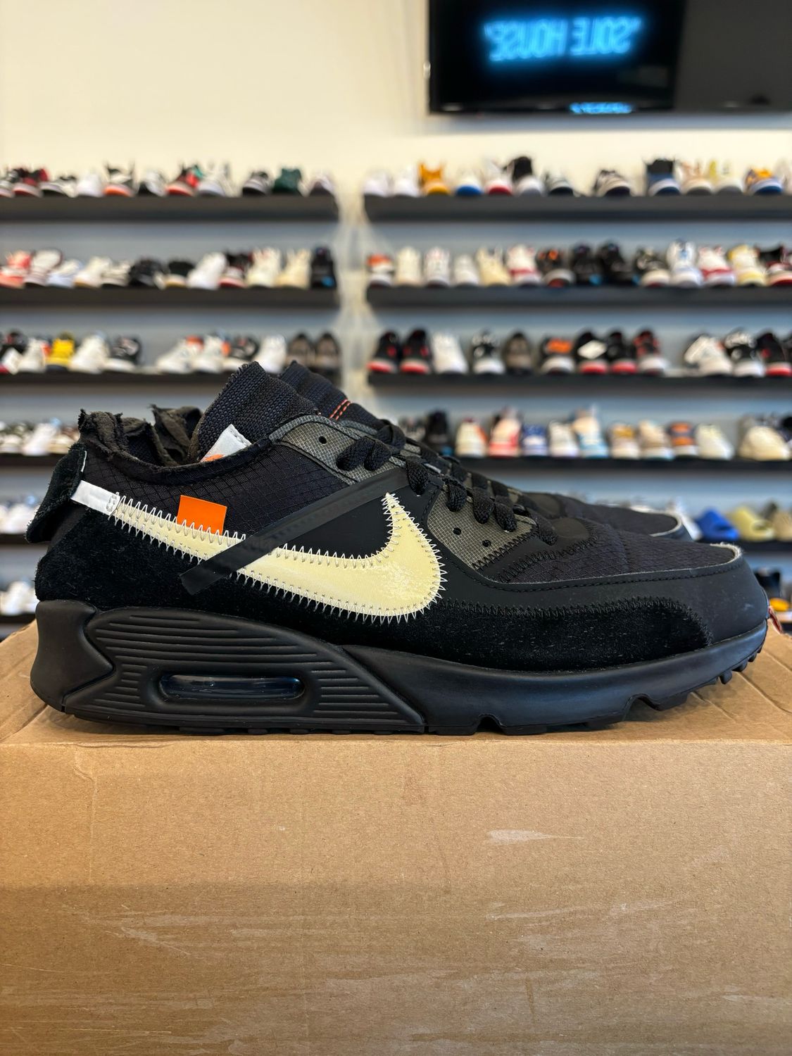 Nike Off-White Air Max 90 Black Size 10 Pre-Owned