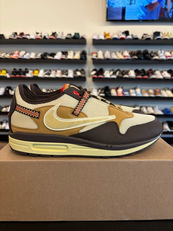 Nike Air Max 1 Travis Scott Baroque Brown Size 12.5 Pre-Owned (No Box)