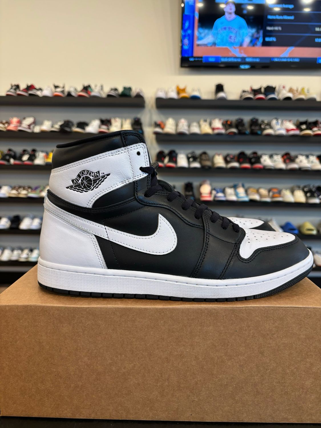 Jordan 1 Black White Size 13 Pre-Owned (No Box)