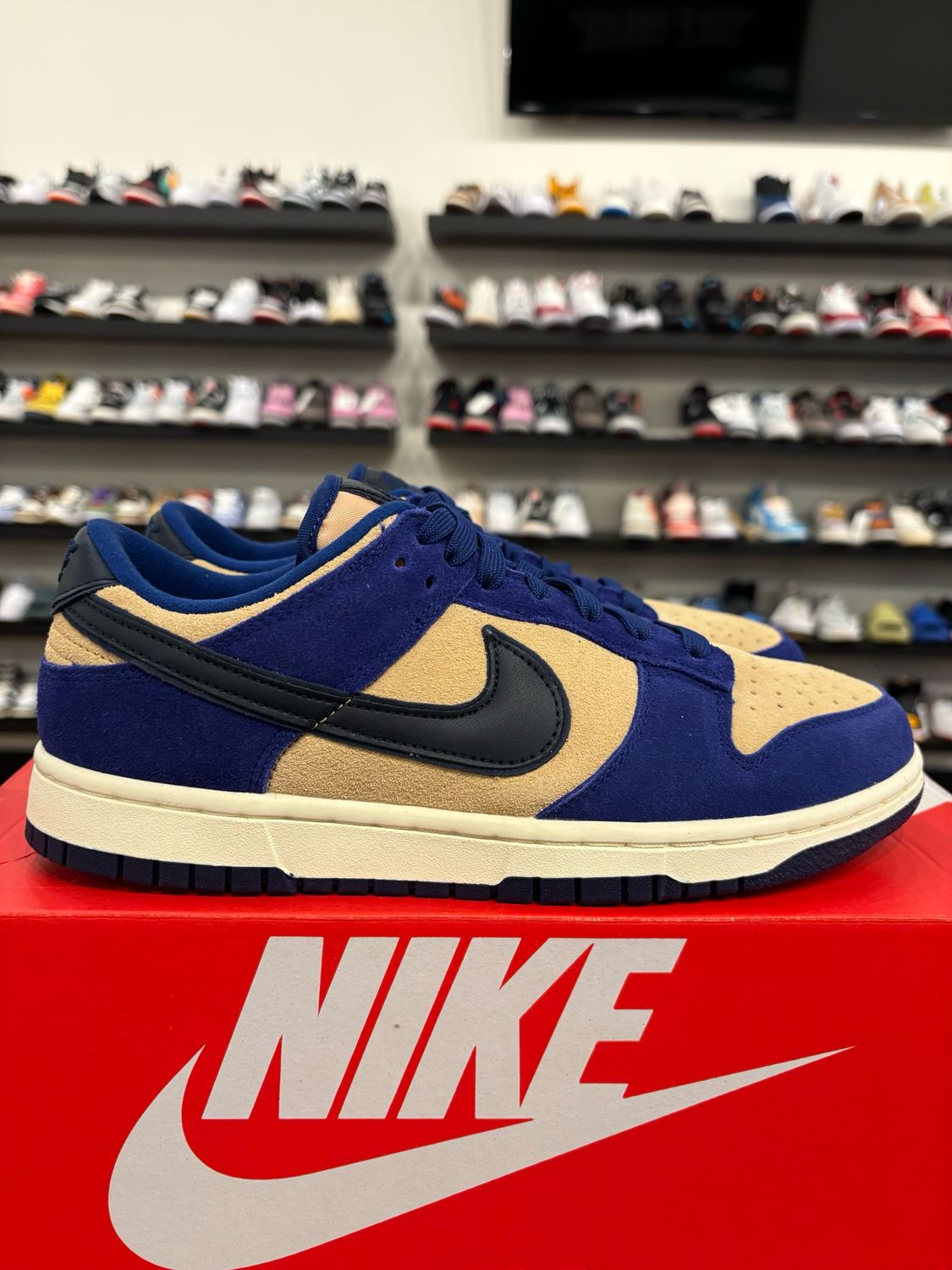 Nike Dunk Low Blue Suede Size 7Y (8.5W) Brand New