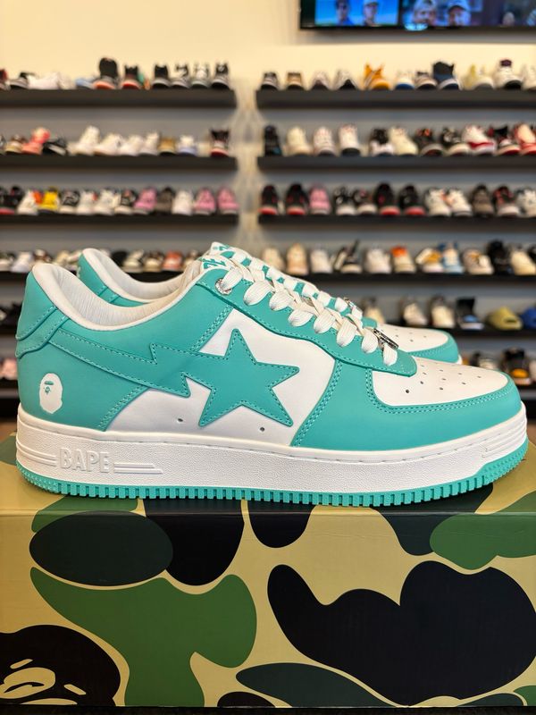 A Bathing Ape Bapesta White Green Size 11 Brand New