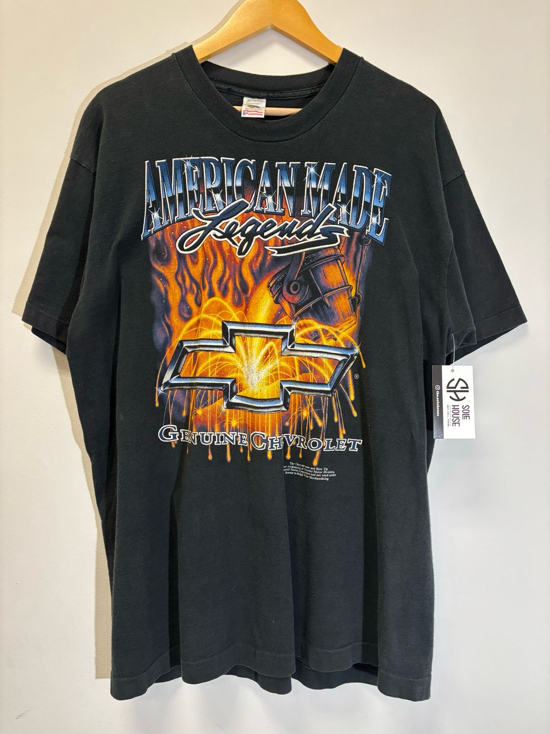 Chevy American Made Tee Black Size XL VINTAGE