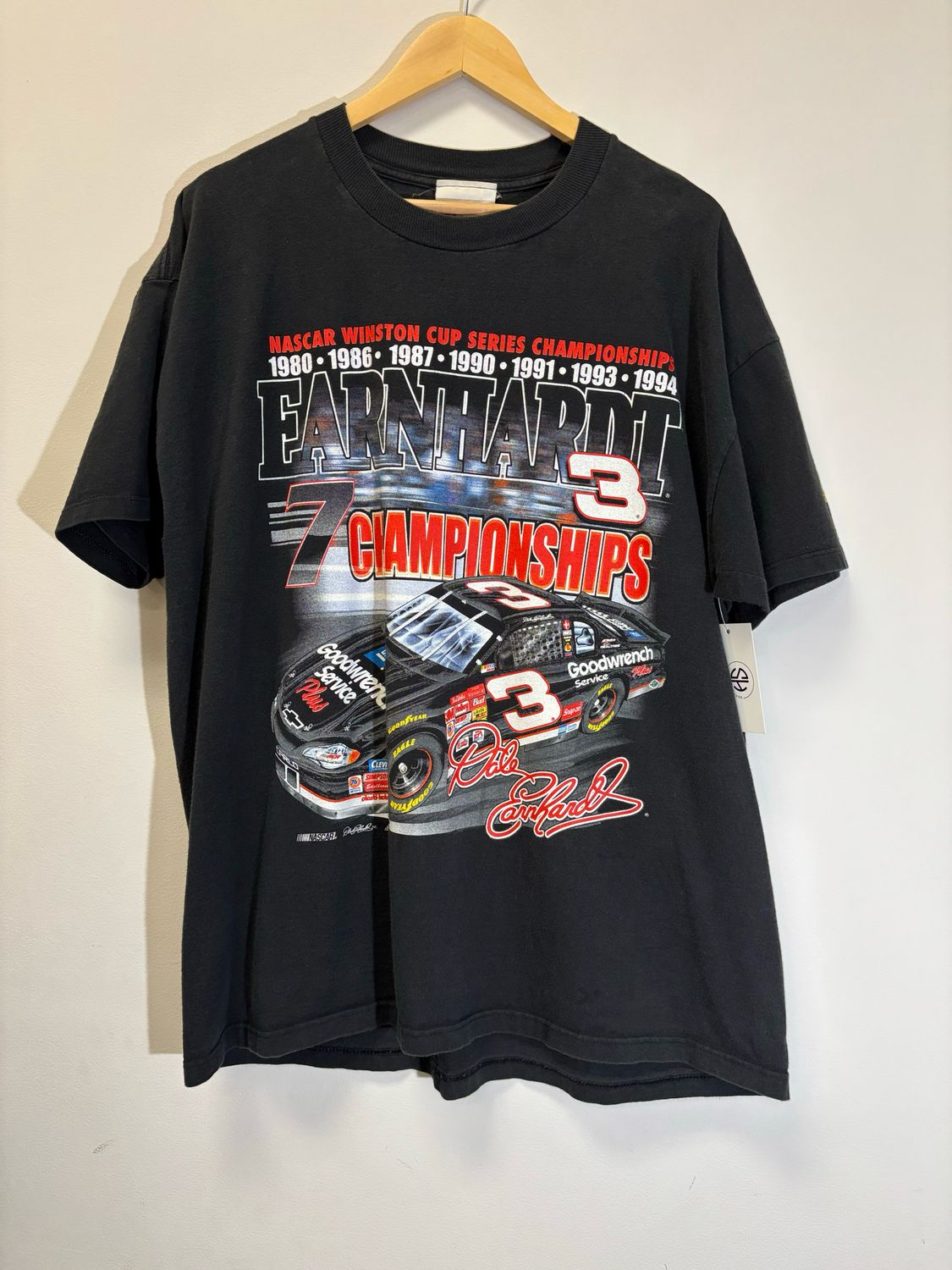 Dale Earnhardt 7 Championships Tee Black Size XL VINTAGE
