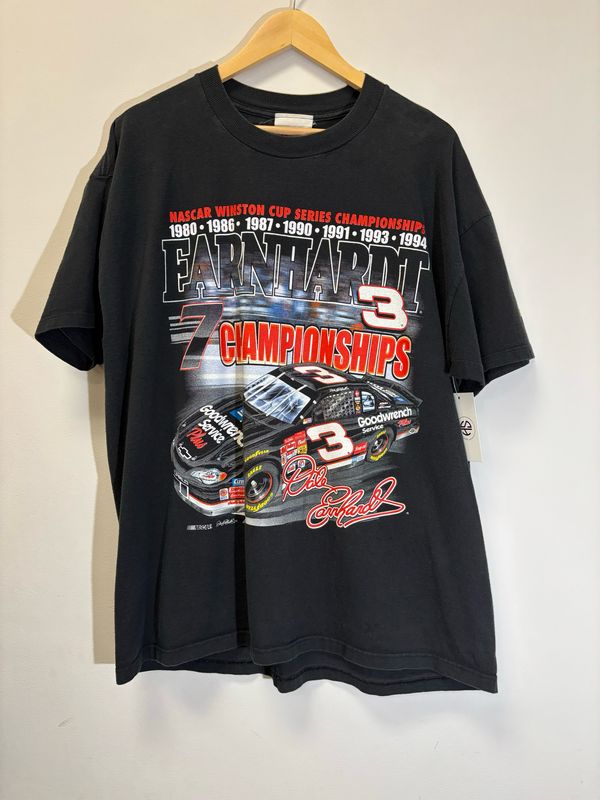 Dale Earnhardt 7 Championships Tee Black Size XL VINTAGE