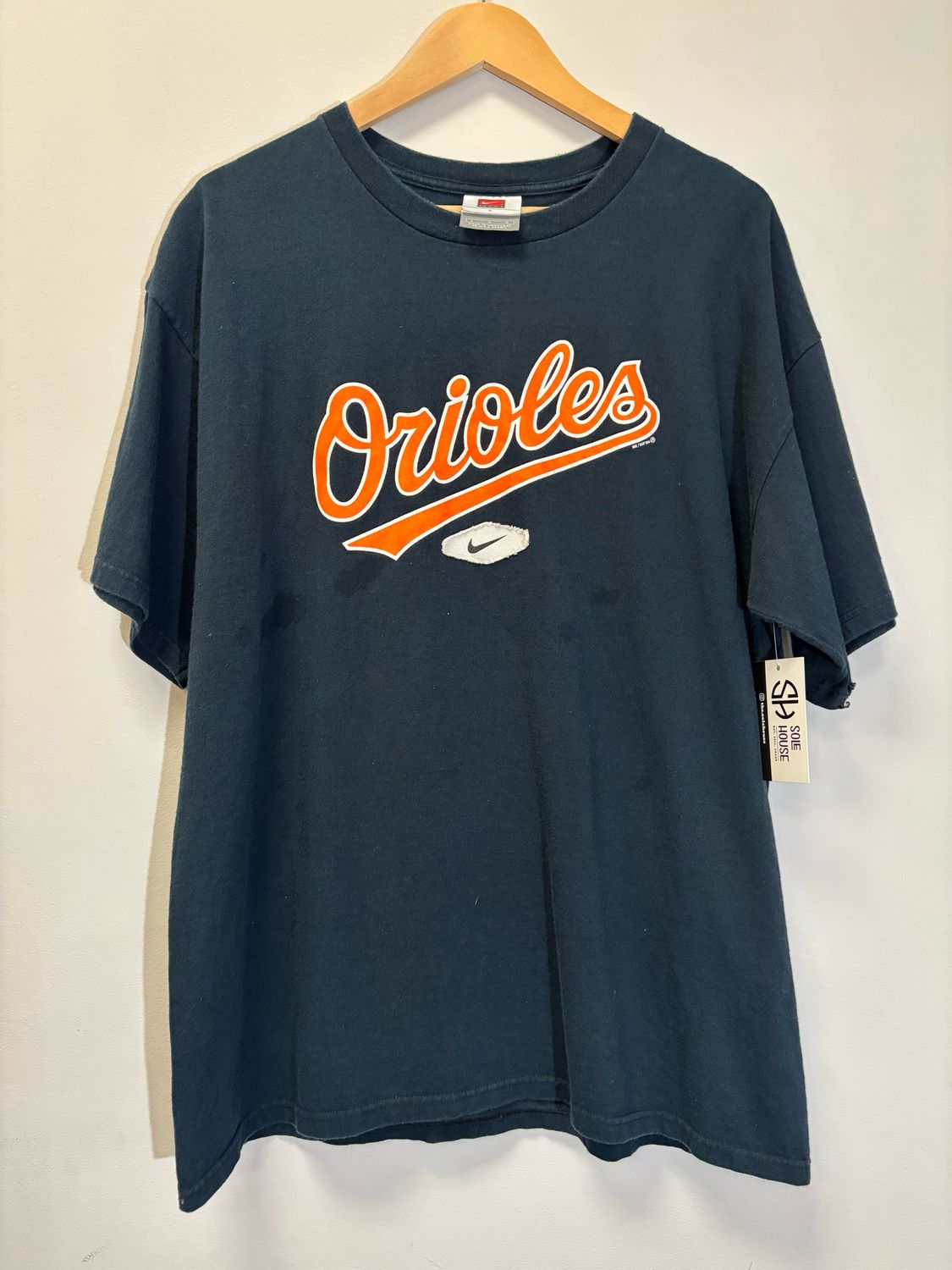 Orioles Nike Tee Black Size Large VINTAGE