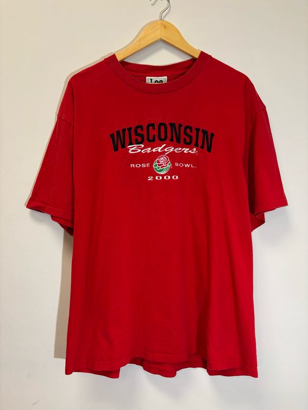 Wisconsin Badgers Rose Bowl Tee Red Size XL VINTAGE