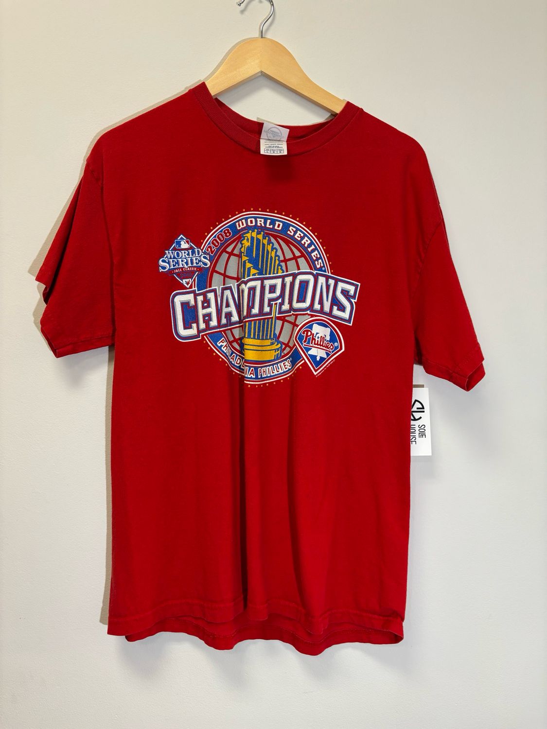 Phillies 2008 World Series Tee Red Size Large VINTAGE