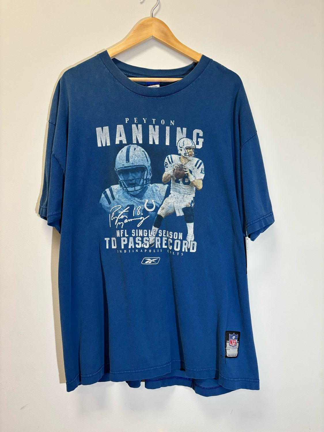 Peyton Manning Tee Blue Size XL VINTAGE