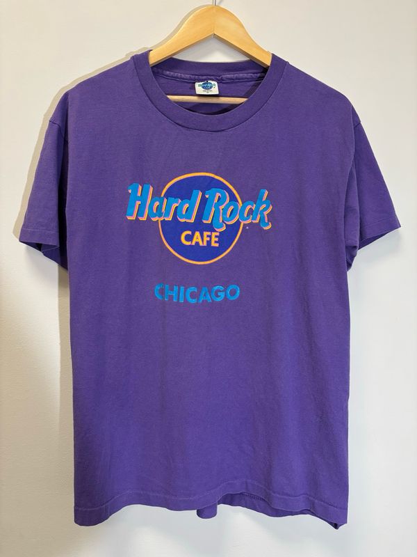 Hard Rock Cafe Chicago Tee Purple Size Large VINTAGE