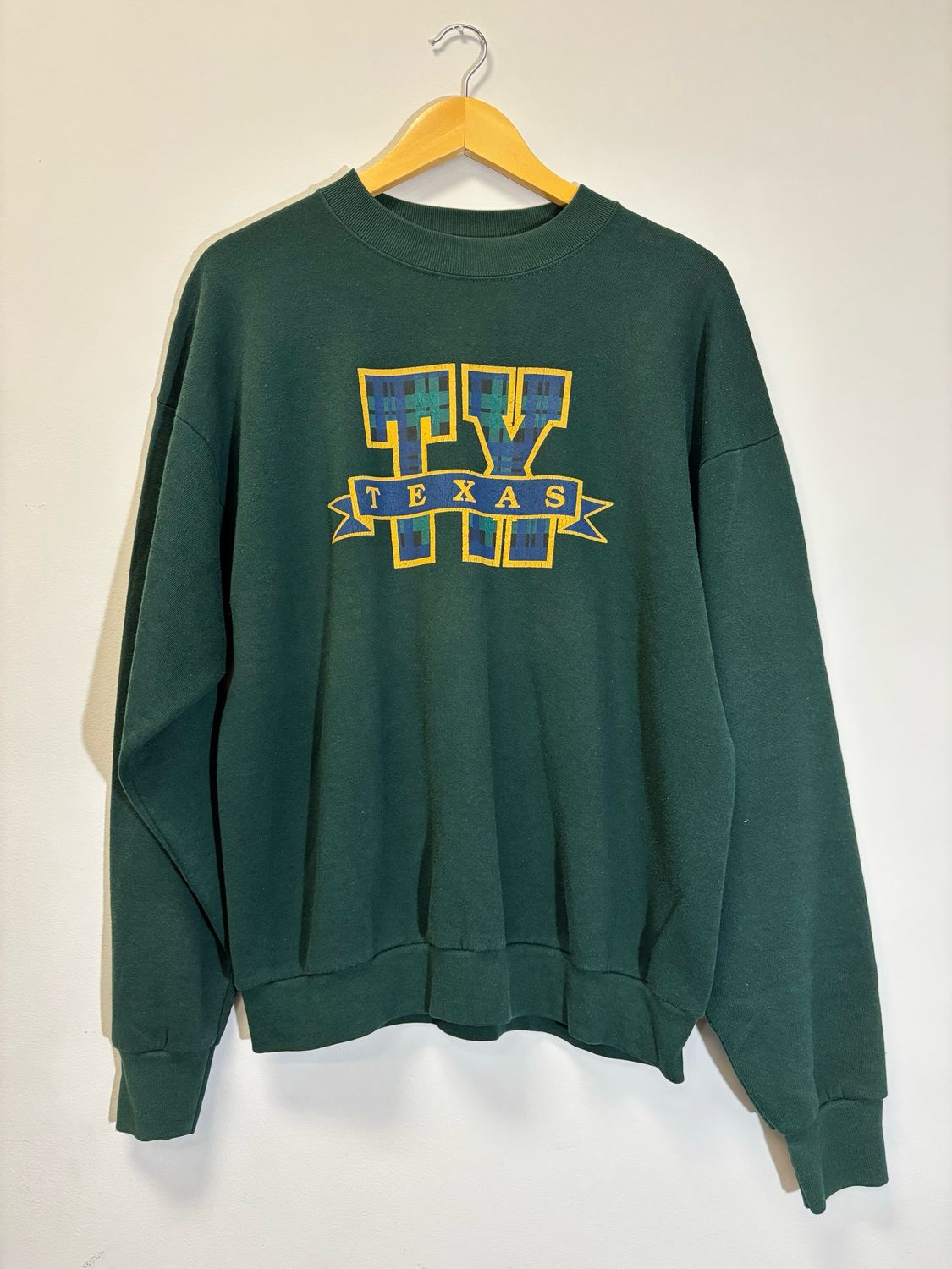 Texas Green Navy Crew Neck Size XL VINTAGE