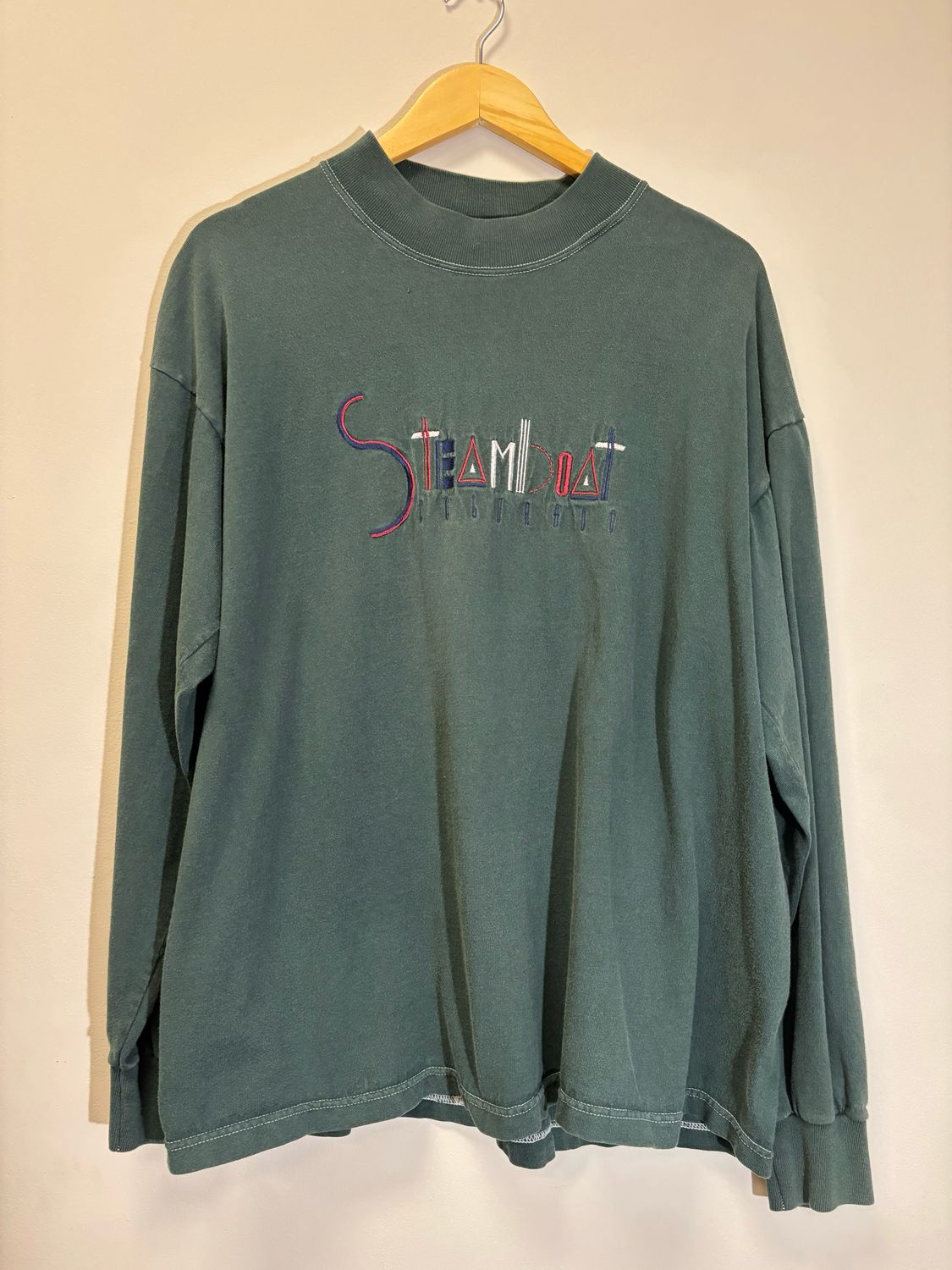 Steamboat Green Long Sleeve Tee Size XL VINTAGE