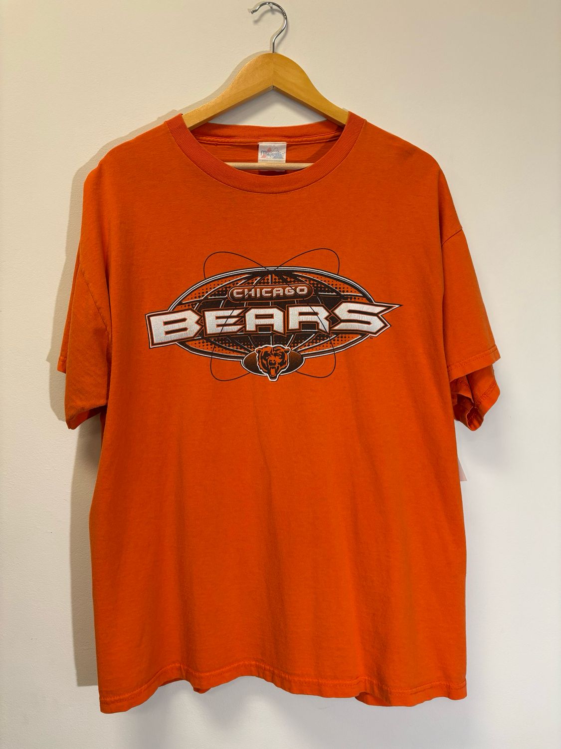 Chicago Bears Majestic Tee Orange Size XL VINTAGE