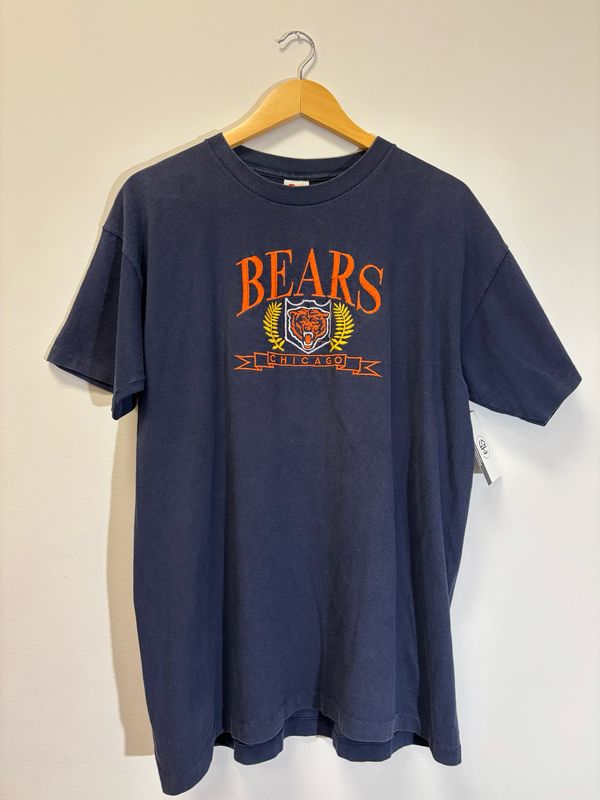 Chicago Bears Embroidered Tee Navy Size XL VINTAGE