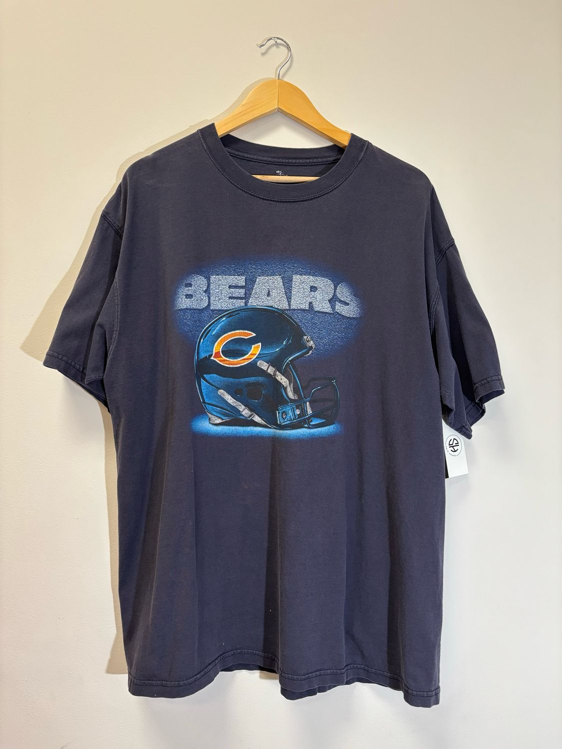 Chicago Bears Helmet Tee Navy Size XL VINTAGE
