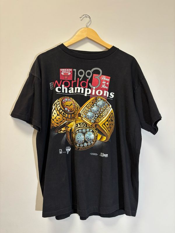 Chicago Bulls 1993 Champ Ring Tee Salem Black Size XL VINTAGE