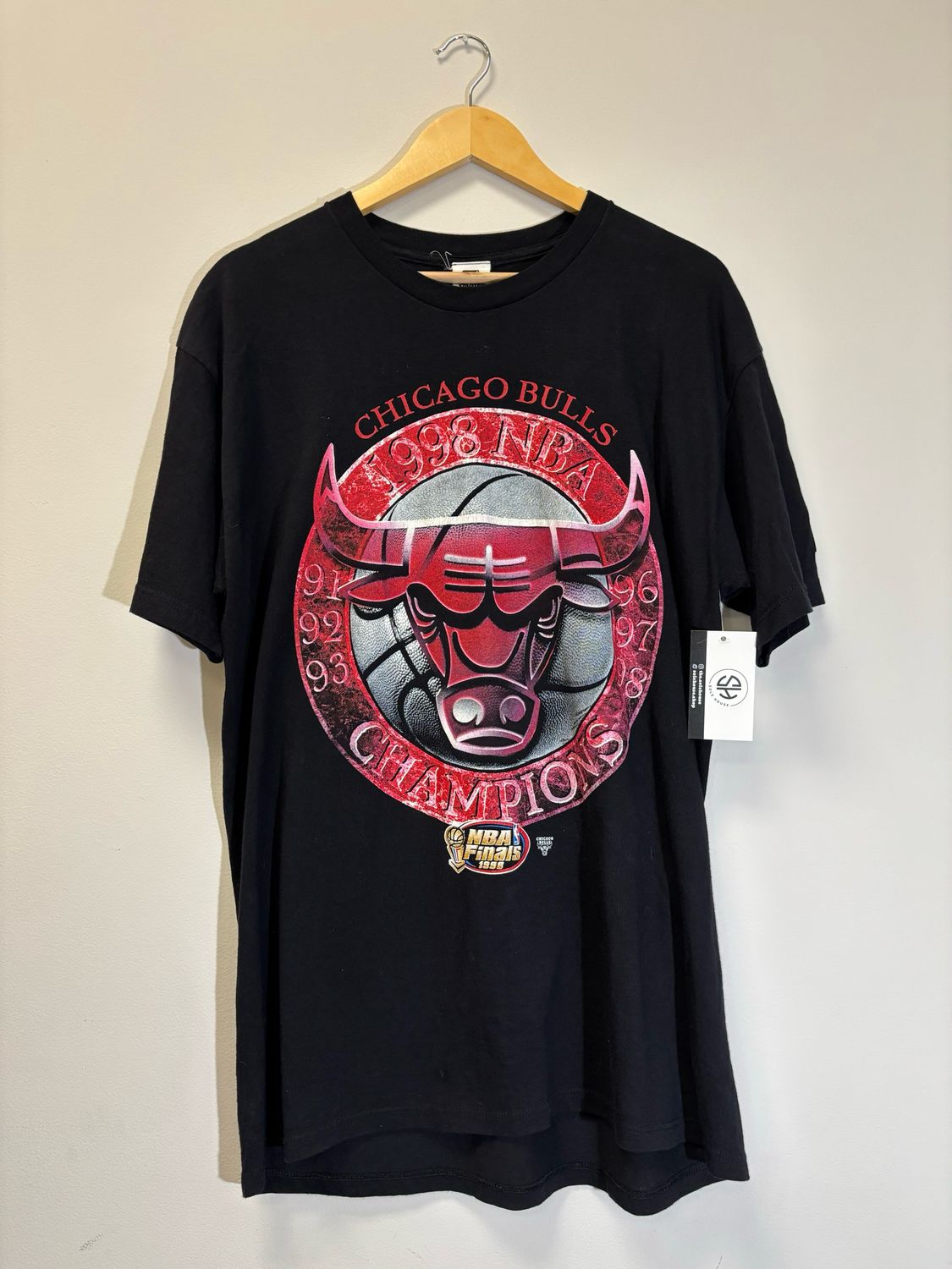 Chicago Bulls 1998 Champs Tee Starter Black Size XL VINTAGE