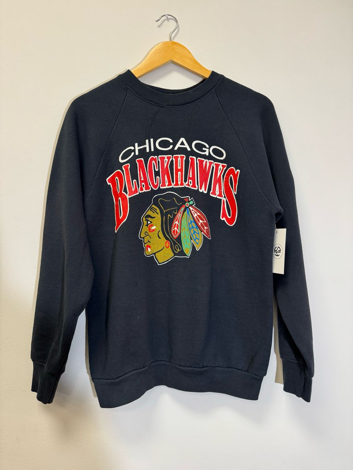Chicago Black Hawks Crewneck Black Size Large VINTAGE