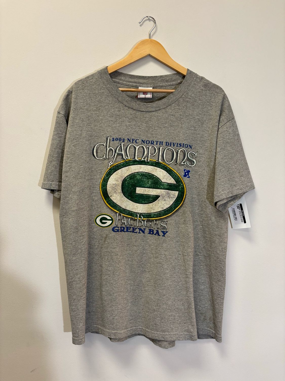 Packers 2002 NFC Champs Tee Grey Size XL VINTAGE