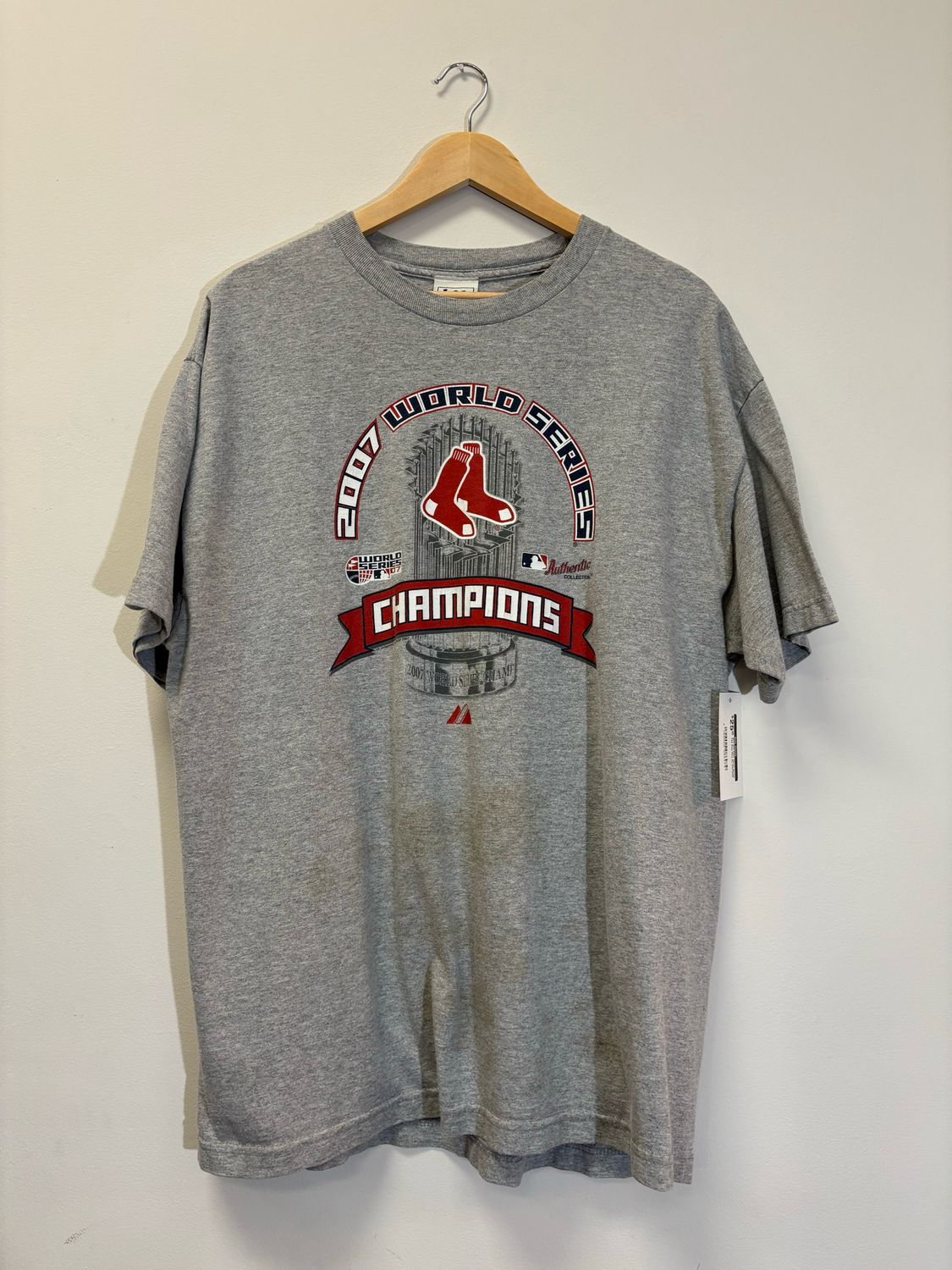 Red Sox 2007 World Series Tee Grey Size XL VINTAGE