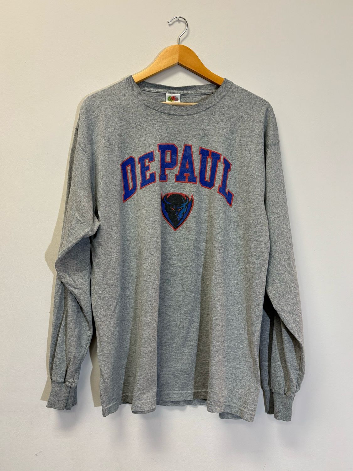 DePaul Long Sleeve Tee Grey Size XL VINTAGE