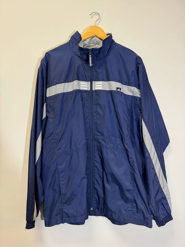 Adidas Track Jacket Navy Size Large VINTAGE