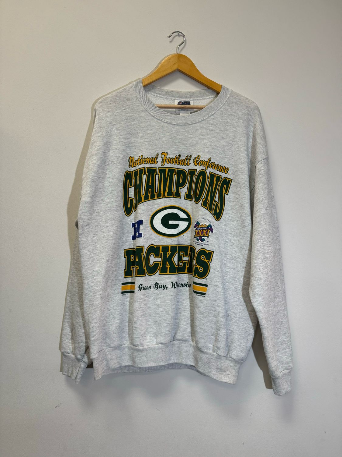 Packers NFC Champs Crewneck Grey Size XL VINTAGE