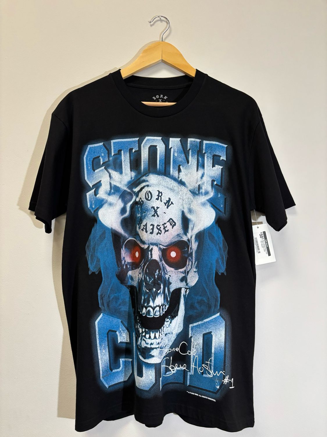 Born x Raised Stone Cold Skull Tee Size Large Pre-Owned