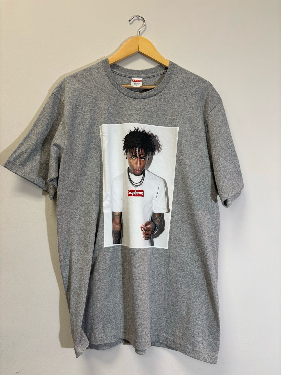 Supreme NBA Youngboy Tee Grey Size Large Brand New