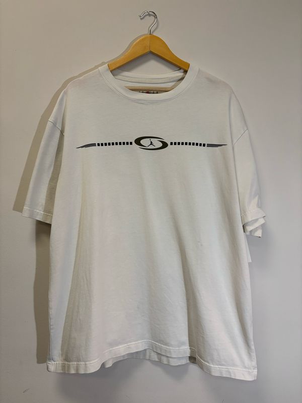 Travis Scott Jumpman Jordan Tee White Olive Size XL Pre-Owned