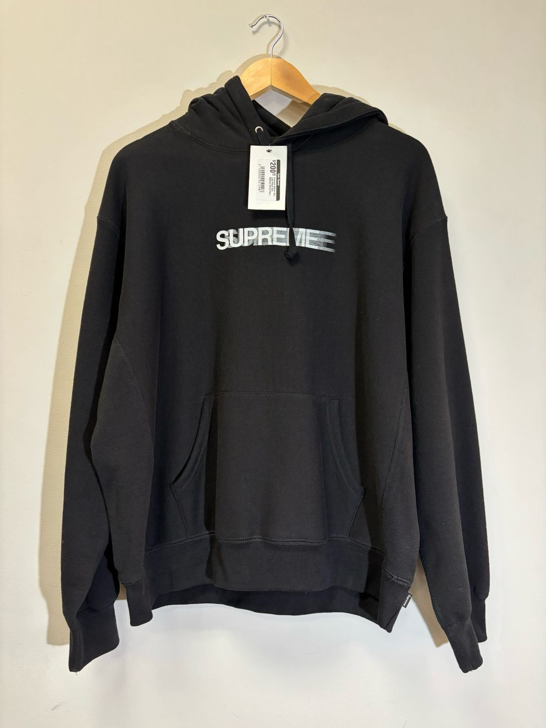 Supreme Motion Box Logo Black Hoodie Size Medium Brand New