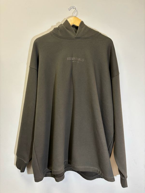 Fear Of God Essentials Hoodie Off Black Relaxed Size XL